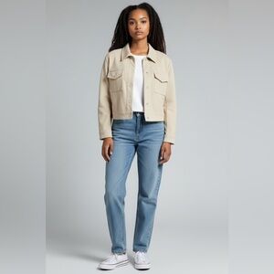 Truth By Republic Women’s Cream Faux Leather Jacket